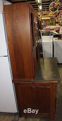 Antique 1920s Solid Oak Hoosier Cabinet by Red Wing Cabinet Co