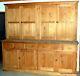 Antique 1920s Stripped Pine Step Back Cabinet