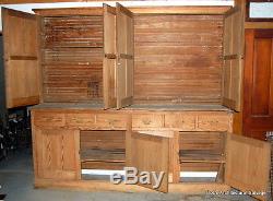 Antique 1920s Stripped Pine Step Back Cabinet