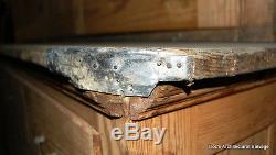 Antique 1920s Stripped Pine Step Back Cabinet