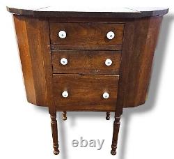 Antique 1930s Martha Washington Style Walnut Sewing Cabinet Vintage