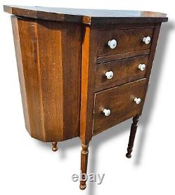 Antique 1930s Martha Washington Style Walnut Sewing Cabinet Vintage