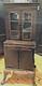 Antique 1930s Salesman Sample Mahogany Wood Child's China Cabinet Hutch Cupboard