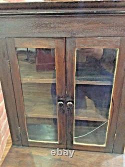 Antique 1930s SALESMAN SAMPLE Mahogany Wood Child's CHINA CABINET HUTCH CUPBOARD