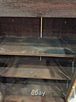 Antique 1930s SALESMAN SAMPLE Mahogany Wood Child's CHINA CABINET HUTCH CUPBOARD