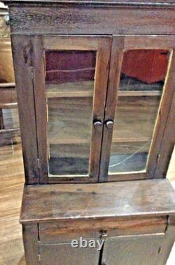 Antique 1930s SALESMAN SAMPLE Mahogany Wood Child's CHINA CABINET HUTCH CUPBOARD
