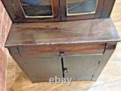 Antique 1930s SALESMAN SAMPLE Mahogany Wood Child's CHINA CABINET HUTCH CUPBOARD