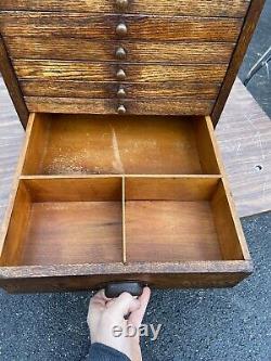 Antique 1940s Apothecary Cabinet 8 Drawer Oak Cubby vintage storage