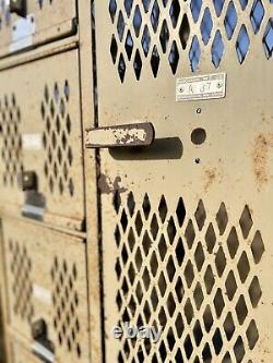 Antique 1966 Industrial Cubby Lockers Vintage School Gym DeBourgh Storage Bins