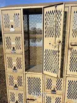 Antique 1966 Industrial Cubby Lockers Vintage School Gym DeBourgh Storage Bins