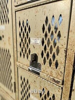 Antique 1966 Industrial Cubby Lockers Vintage School Gym DeBourgh Storage Bins