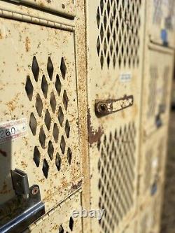 Antique 1966 Industrial Cubby Lockers Vintage School Gym DeBourgh Storage Bins