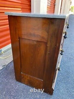 Antique 19th Century American Oak Wash Stand Commode Nightstand Chest Cabinet