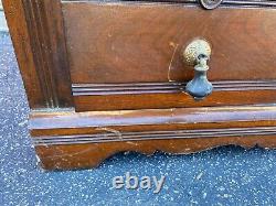 Antique 19th Century American Oak Wash Stand Commode Nightstand Chest Cabinet