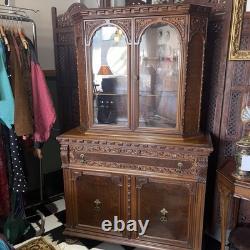 Antique 19th Century French Carved Wood Hutch