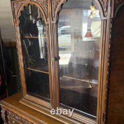 Antique 19th Century French Carved Wood Hutch