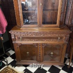 Antique 19th Century French Carved Wood Hutch