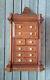 Antique 19th C Victorian Pressed Inlaid Marquetry Wood 10 Drawer Spice Cabinet