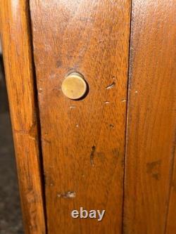 Antique 19th c Walnut Oak Spice Cabinet Cupboard Free Standing Wall Mount Pegged