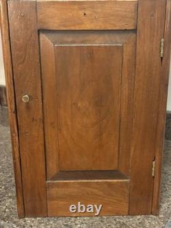 Antique 19th c Walnut Oak Spice Cabinet Cupboard Free Standing Wall Mount Pegged