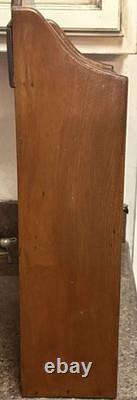 Antique 19th c Walnut Oak Spice Cabinet Cupboard Free Standing Wall Mount Pegged