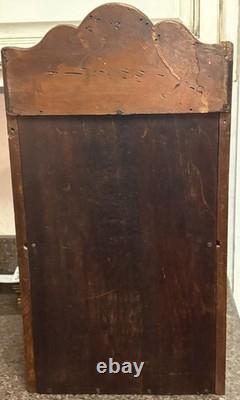Antique 19th c Walnut Oak Spice Cabinet Cupboard Free Standing Wall Mount Pegged