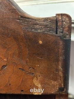 Antique 19th c Walnut Oak Spice Cabinet Cupboard Free Standing Wall Mount Pegged