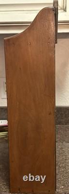 Antique 19th c Walnut Oak Spice Cabinet Cupboard Free Standing Wall Mount Pegged