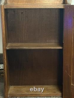 Antique 19th c Walnut Oak Spice Cabinet Cupboard Free Standing Wall Mount Pegged