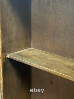 Antique 19th c Walnut Oak Spice Cabinet Cupboard Free Standing Wall Mount Pegged