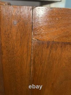Antique 19th c Walnut Oak Spice Cabinet Cupboard Free Standing Wall Mount Pegged