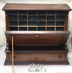 Antique 19thC Country Store Wood Cabinet Cubby Slot Credit/Receipt Dye Part File