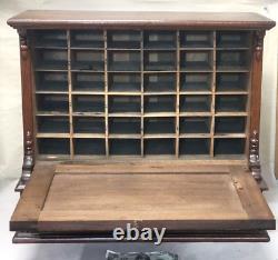 Antique 19thC Country Store Wood Cabinet Cubby Slot Credit/Receipt Dye Part File