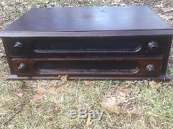 Antique 2 Drawer Oak Counter Display Spool Cotton Cabinet jewelry chest