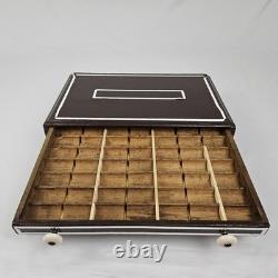 Antique 2 Drawer Spool Thread Storage Cabinet Wooden Painted Vintage