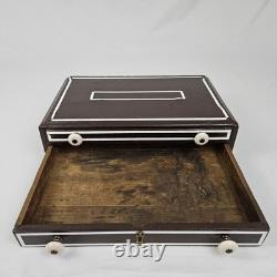 Antique 2 Drawer Spool Thread Storage Cabinet Wooden Painted Vintage