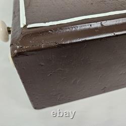 Antique 2 Drawer Spool Thread Storage Cabinet Wooden Painted Vintage