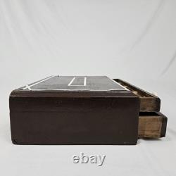 Antique 2 Drawer Spool Thread Storage Cabinet Wooden Painted Vintage