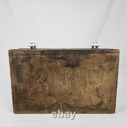 Antique 2 Drawer Spool Thread Storage Cabinet Wooden Painted Vintage