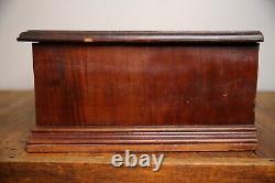 Antique 2 Drawer Walnut Spool Cabinet Merrick's Six Cord Vintage Apothecary Box