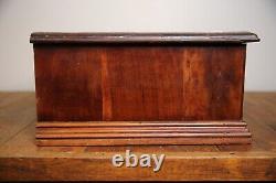 Antique 2 Drawer Walnut Spool Cabinet Merrick's Six Cord Vintage Apothecary Box