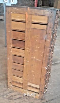 Antique 20 Drawer Lovely mitered Hardwood Wood Cabinet USA -a