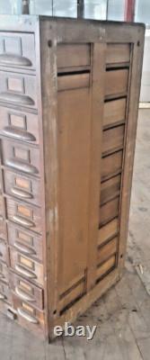 Antique 20 Drawer Lovely mitered Hardwood Wood Cabinet USA -a