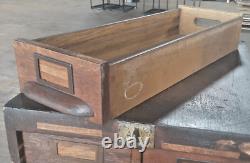 Antique 20 Drawer Lovely mitered Hardwood Wood Cabinet USA -b