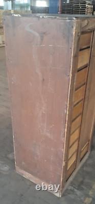 Antique 20 Drawer Lovely mitered Hardwood Wood Cabinet USA -c