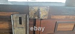 Antique 20 Drawer Lovely mitered Hardwood Wood Cabinet USA -c
