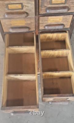Antique 20 Drawer Lovely mitered Hardwood Wood Cabinet USA -c