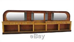 Antique 22' Art Deco Mahogany/Birds Eye Maple Finish Front & Back Bar