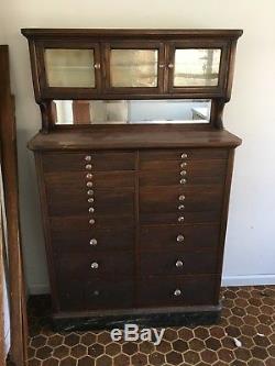 Antique 22 Drawer Dental Cabinet