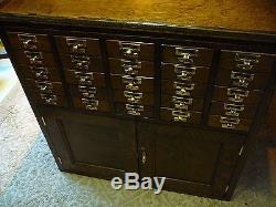 Antique 25 Dr. Quarter-Sawn Oak Library Card Catalog File Cabinet/Kitchen Island